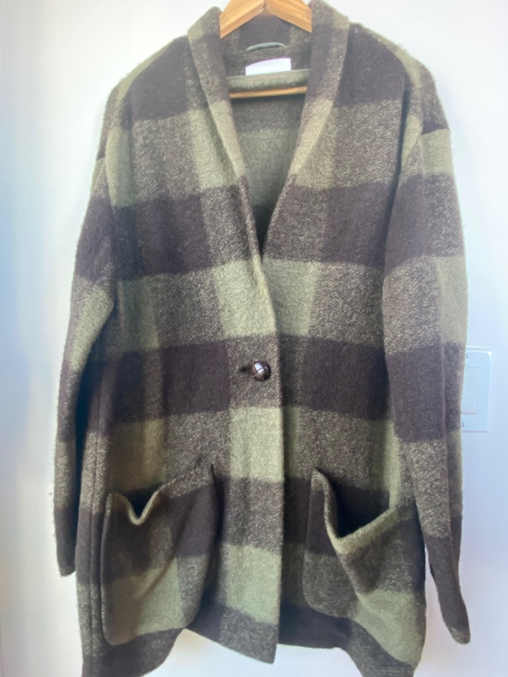 Wilfred Free • Off-Duty Wool Blend Jacket • Basil Green/ Dark Mocha
